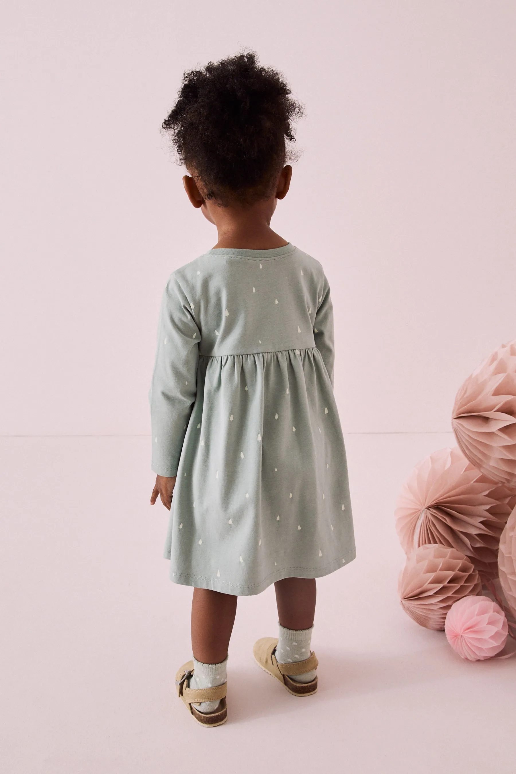 100% Cotton Long Sleeve Jersey Christmas Dress (3mths-7yrs)    