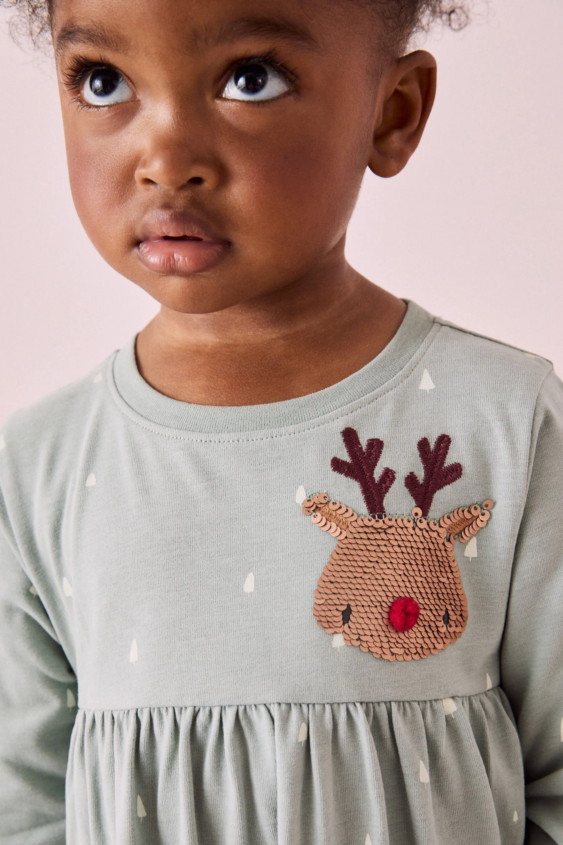 100% Cotton Long Sleeve Jersey Christmas Dress (3mths-7yrs)    