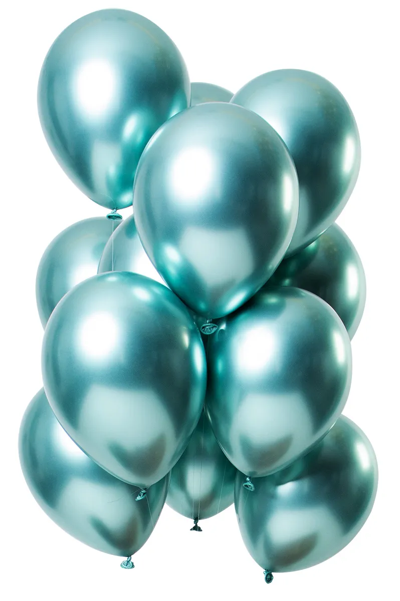 12 palloncini verde effetto specchio