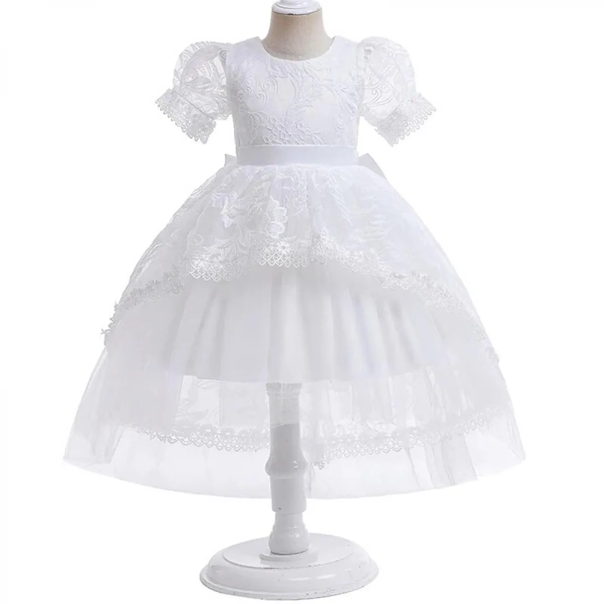Abiti da festa in pizzo Abito bianco per bambini Abito in pizzo per ragazze Abiti da festa Ragazze eleganti