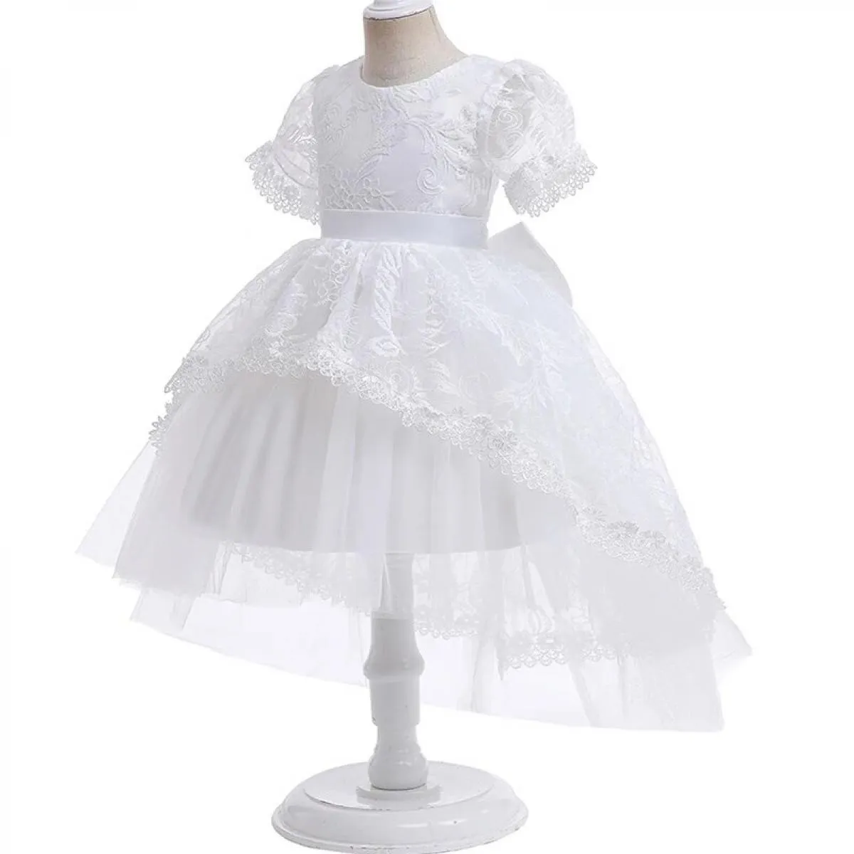 Abiti da festa in pizzo Abito bianco per bambini Abito in pizzo per ragazze Abiti da festa Ragazze eleganti