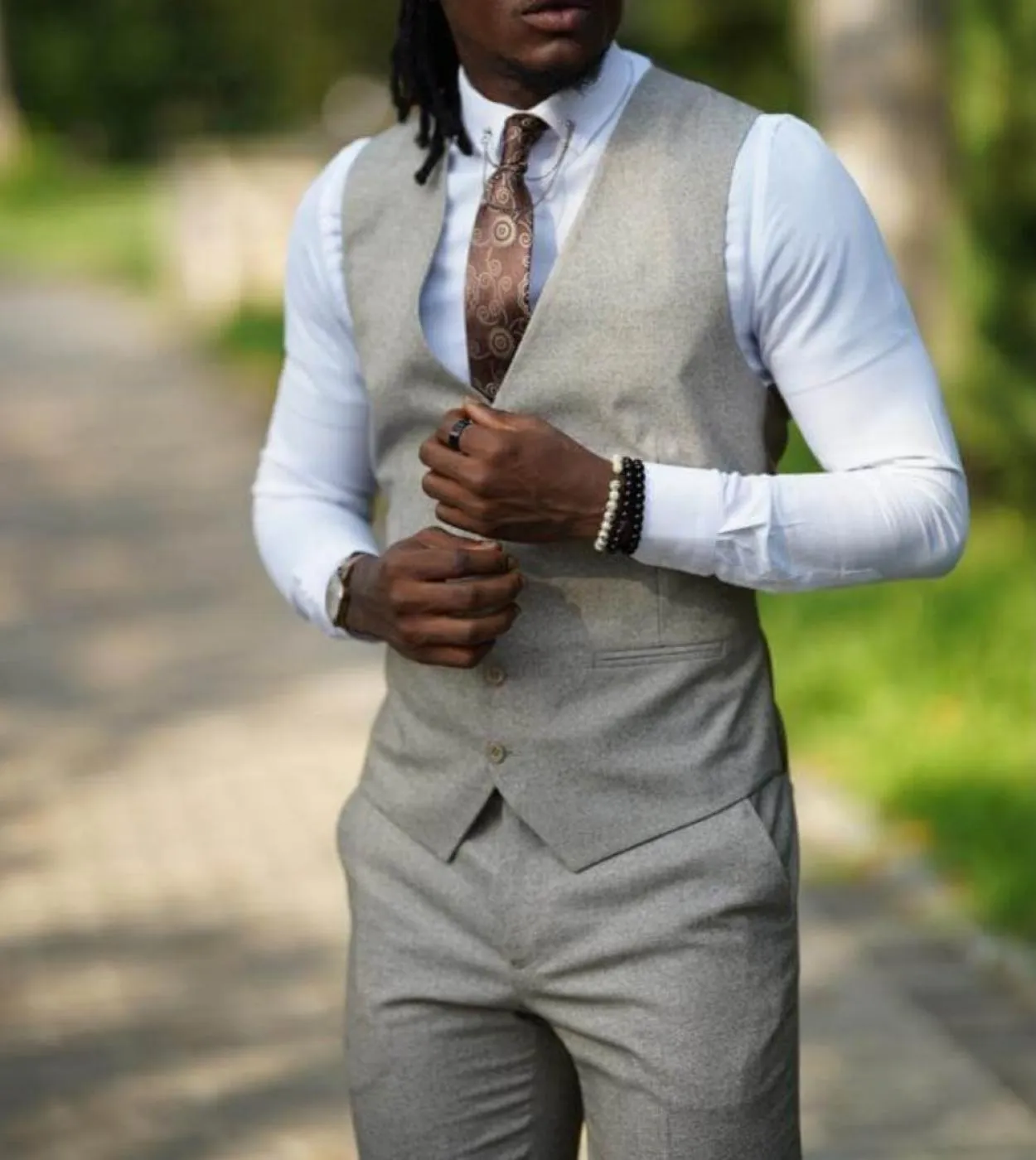 Abiti da uomo in tweed con risvolto a punta formale Abiti da uomo monopetto su misura Slim Fit Smoking da uomo in tre pezzi Cost