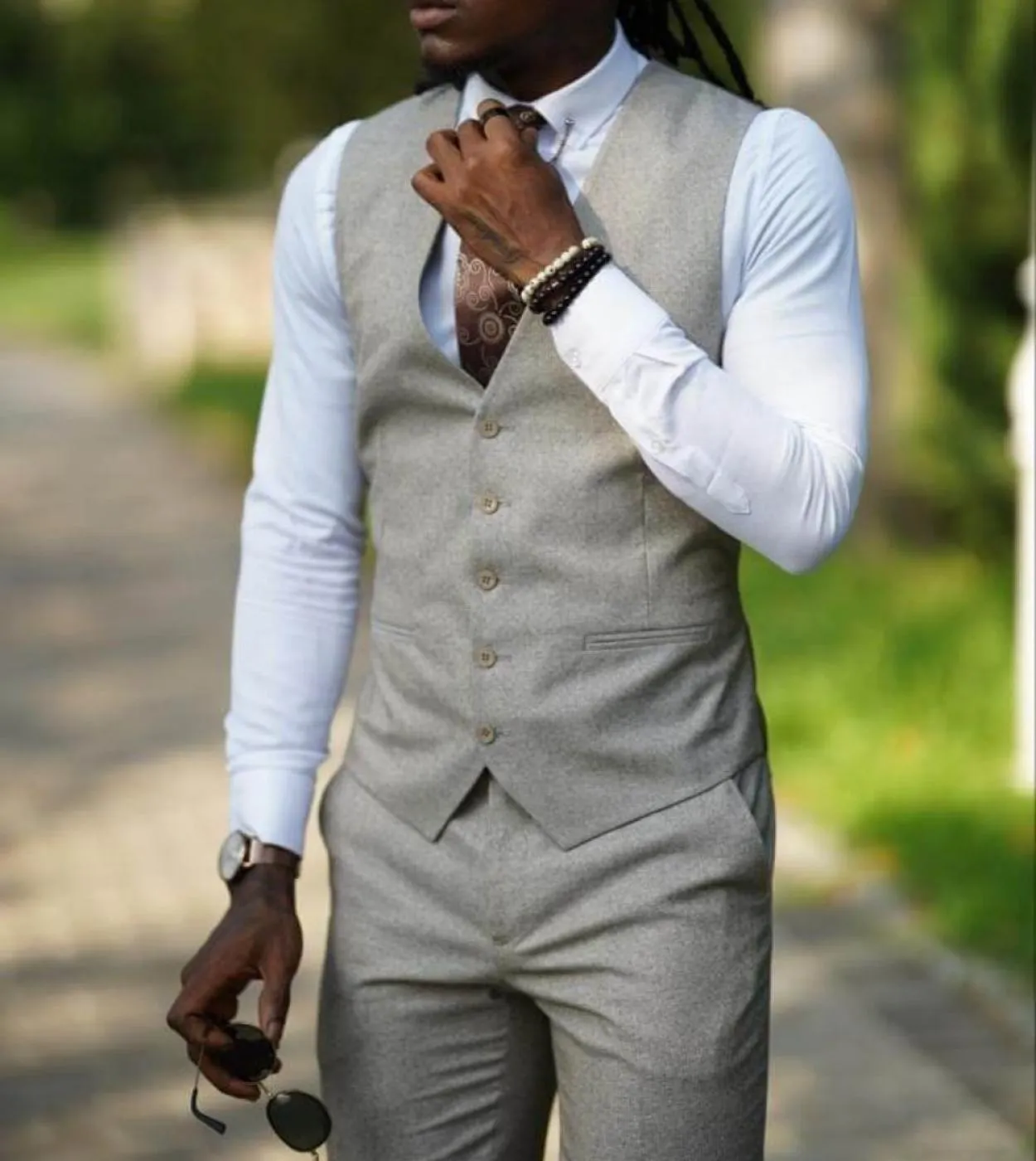 Abiti da uomo in tweed con risvolto a punta formale Abiti da uomo monopetto su misura Slim Fit Smoking da uomo in tre pezzi Cost