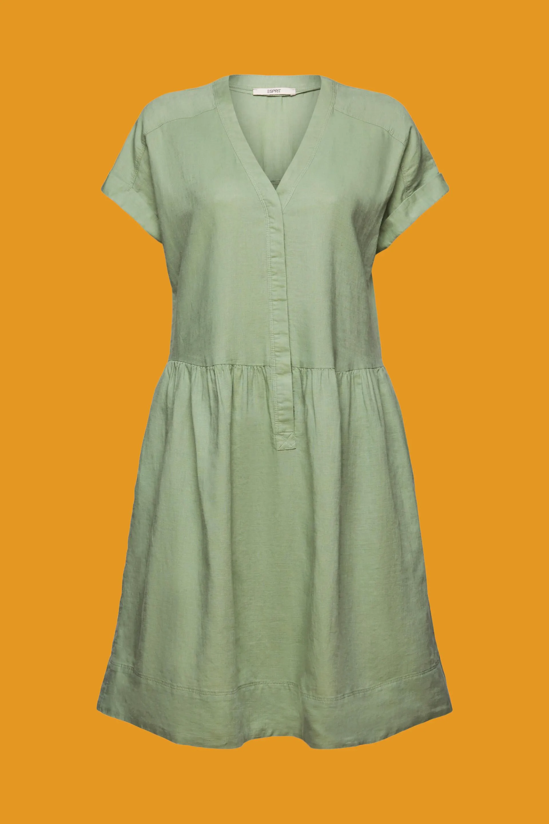Abito camicia in cotone e lino