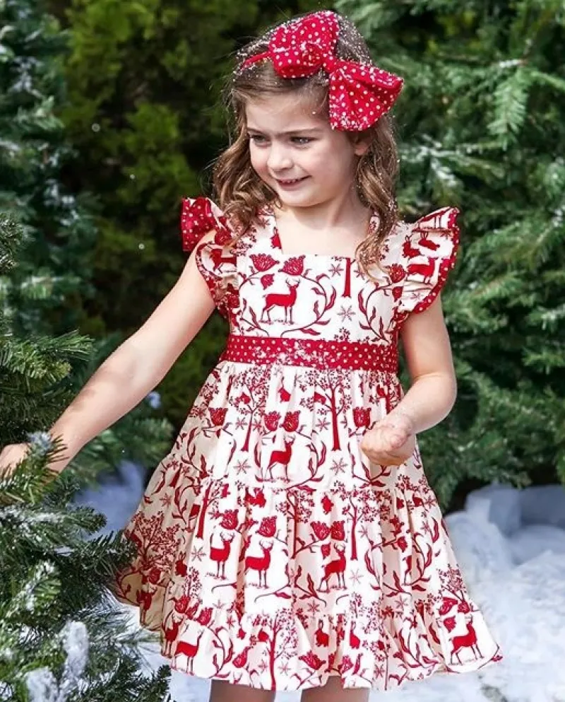 Abito da principessa per ragazza di Natale Abiti per bambini per ragazze Abiti da cerimonia per feste con fiocchi di fiocchi di