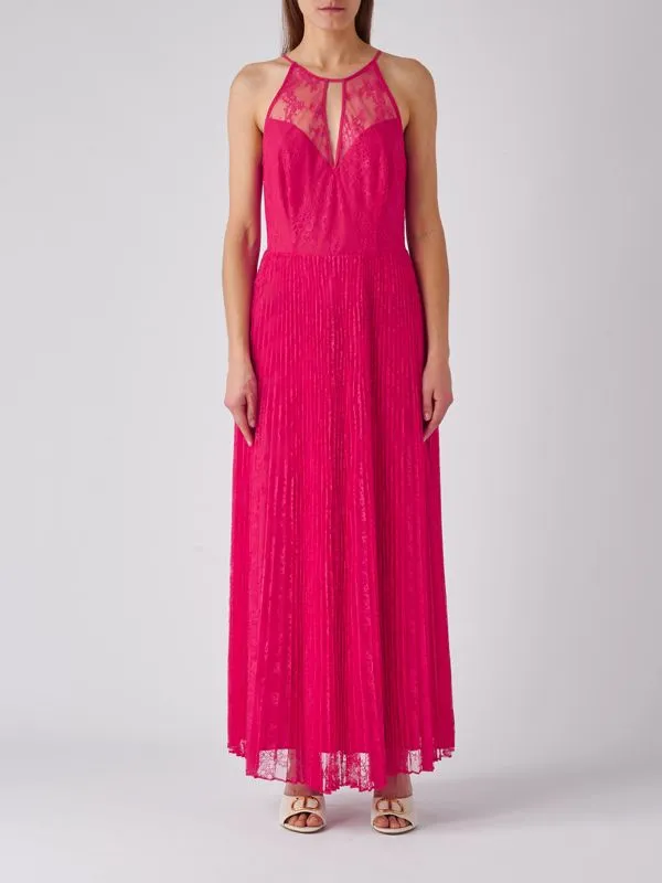 Abito donna Twinset in pizzo plissè Fragola