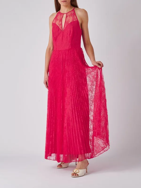 Abito donna Twinset in pizzo plissè Fragola