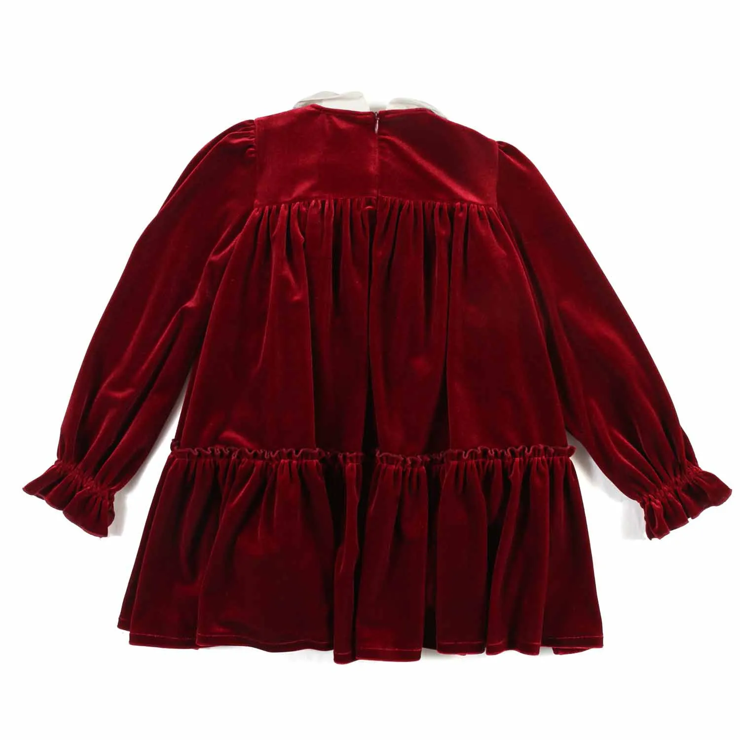 Abito Gloria Di Velluto Rosso Burgundy Bambina