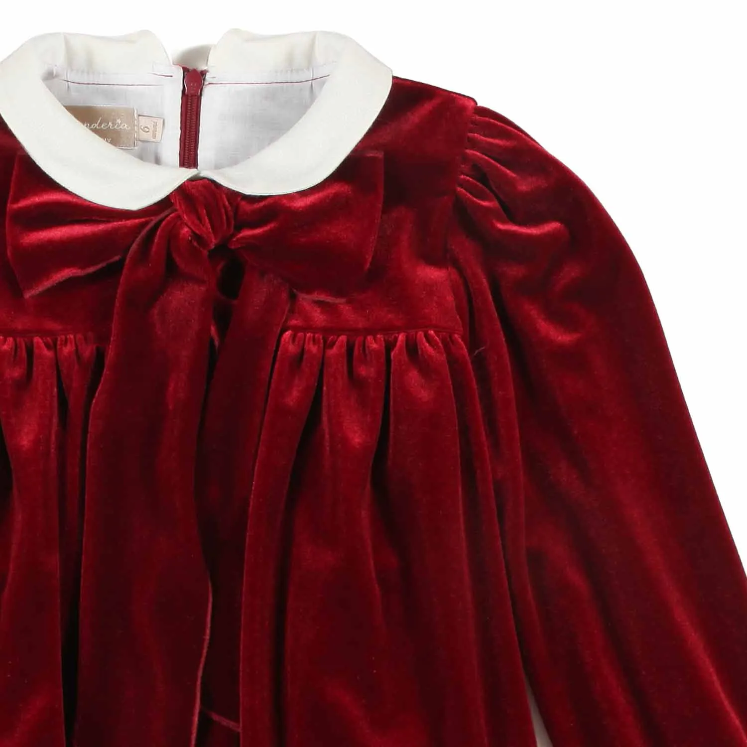 Abito Gloria Di Velluto Rosso Burgundy Bambina