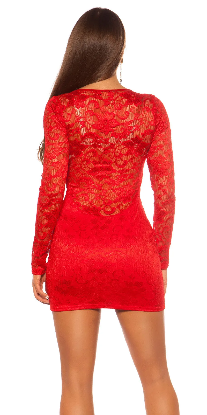 Abito in pizzo rosso  AC321
