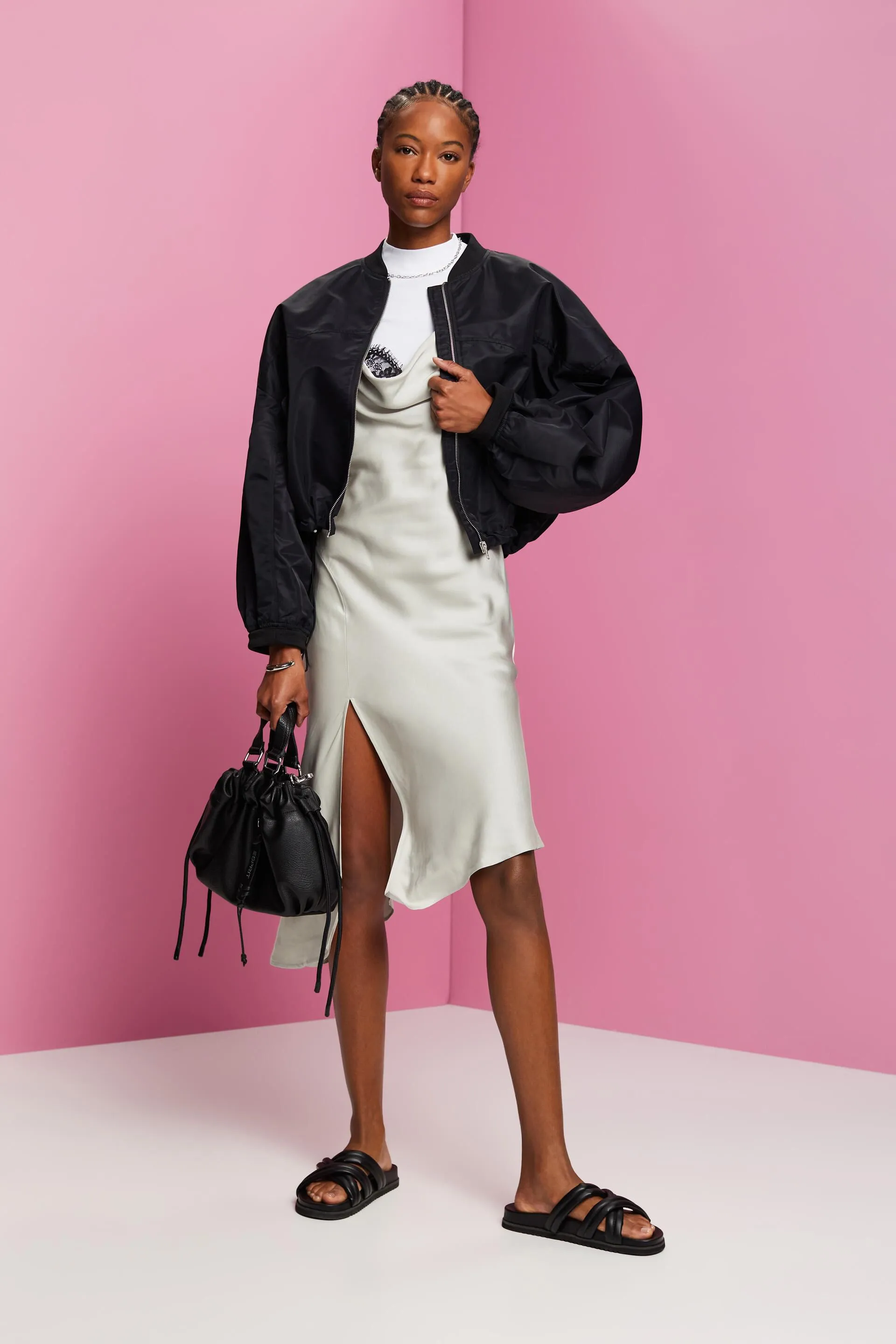 Abito midi in pizzo, LENZING™ ECOVERO™