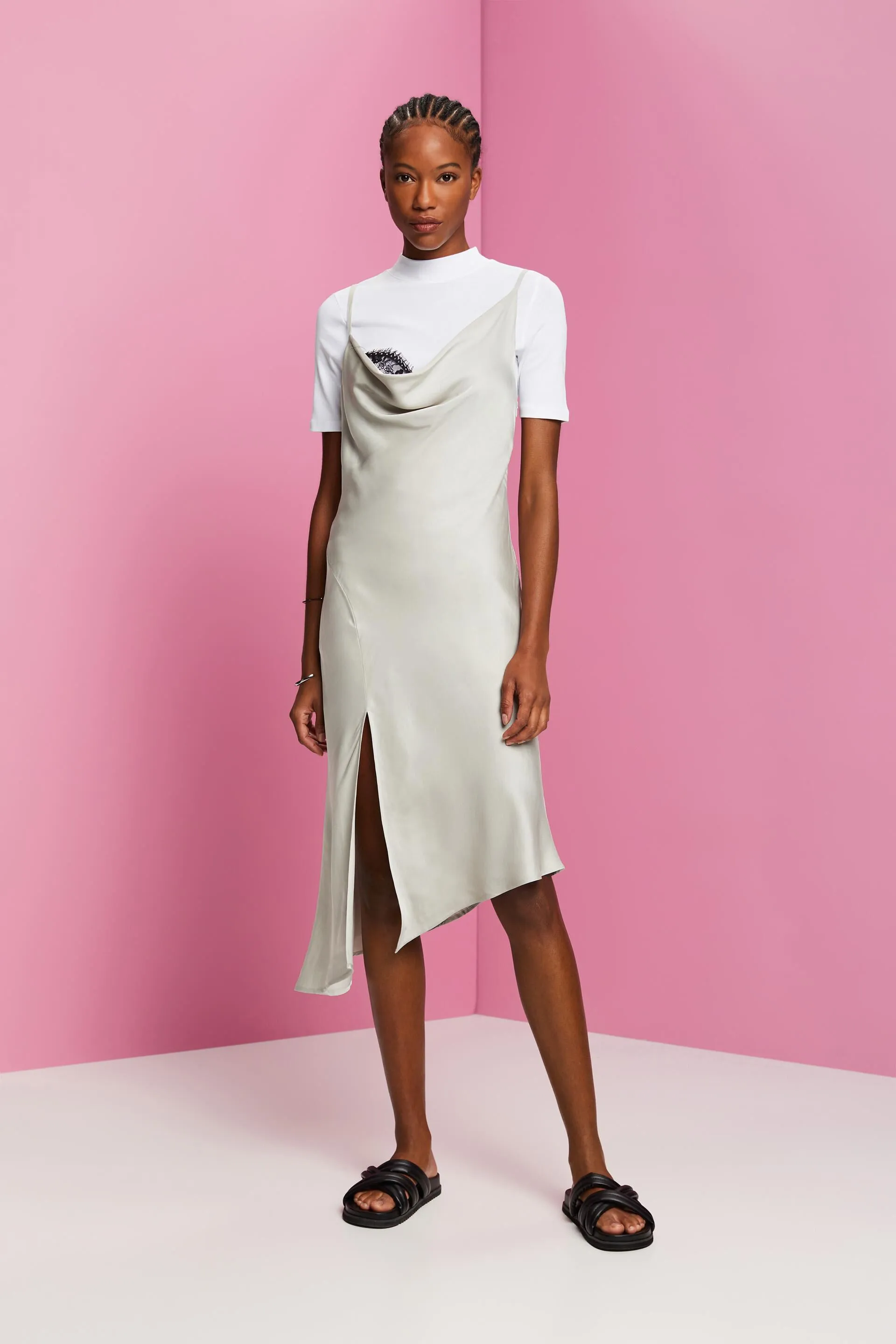 Abito midi in pizzo, LENZING™ ECOVERO™