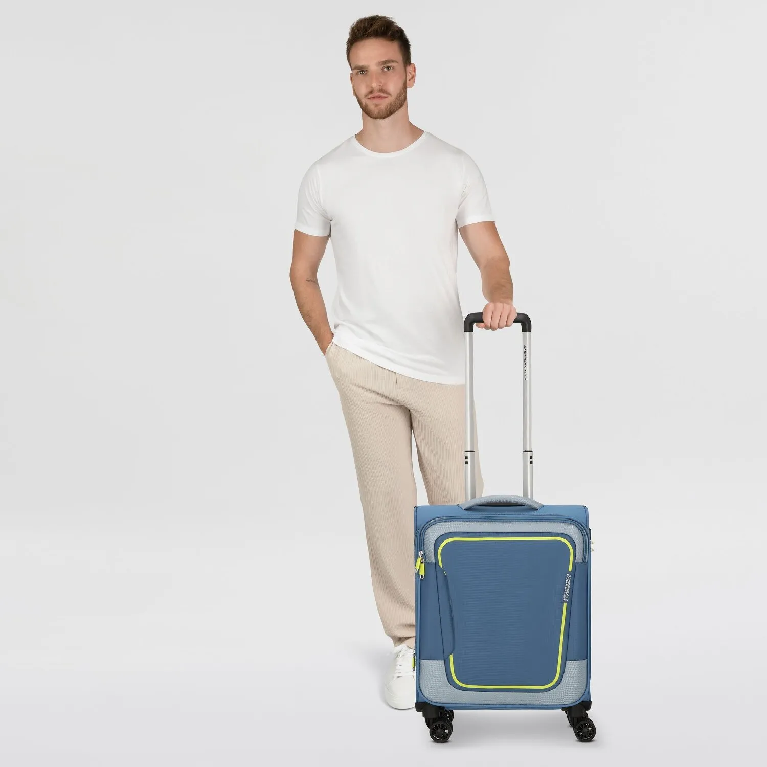 American Tourister Pulsonic 4 ruote Carrello della cabina 55 cm con piega di espansione