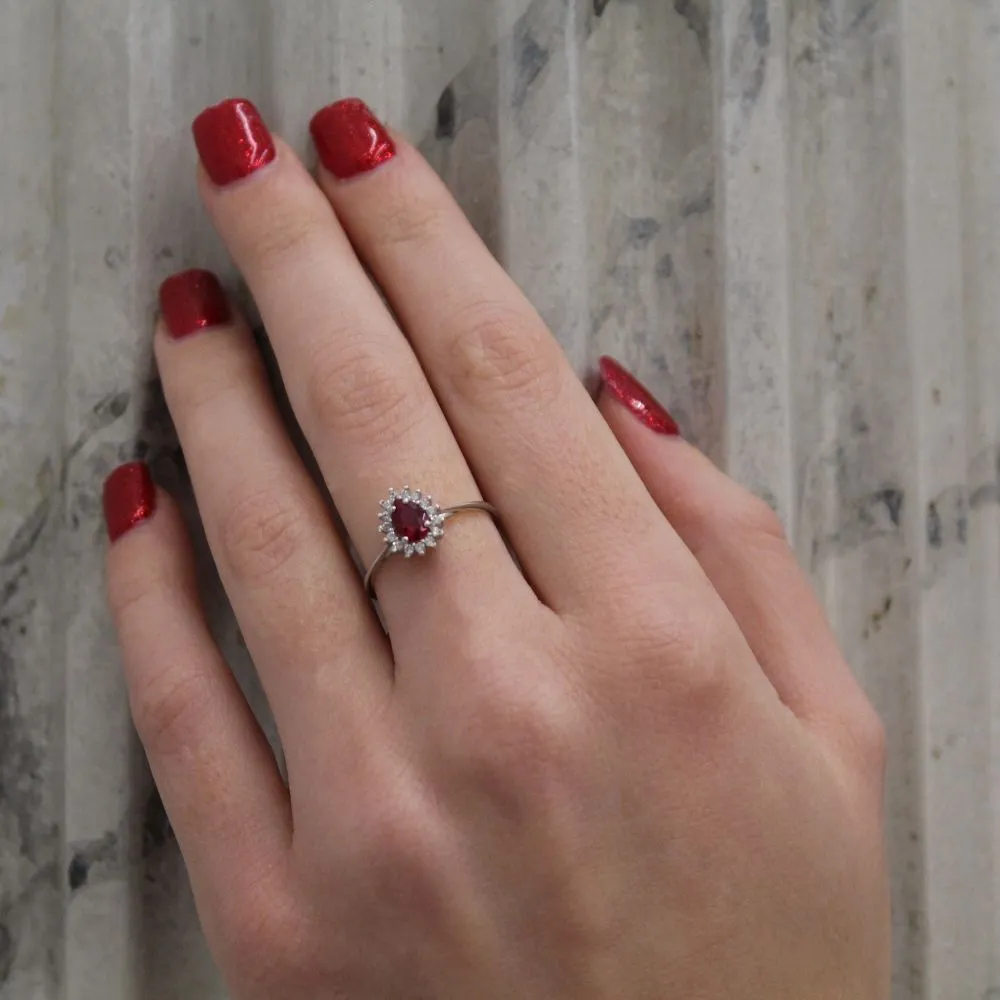 Anello da Donna “Kate” in Oro Bianco 18kt e Zirconi