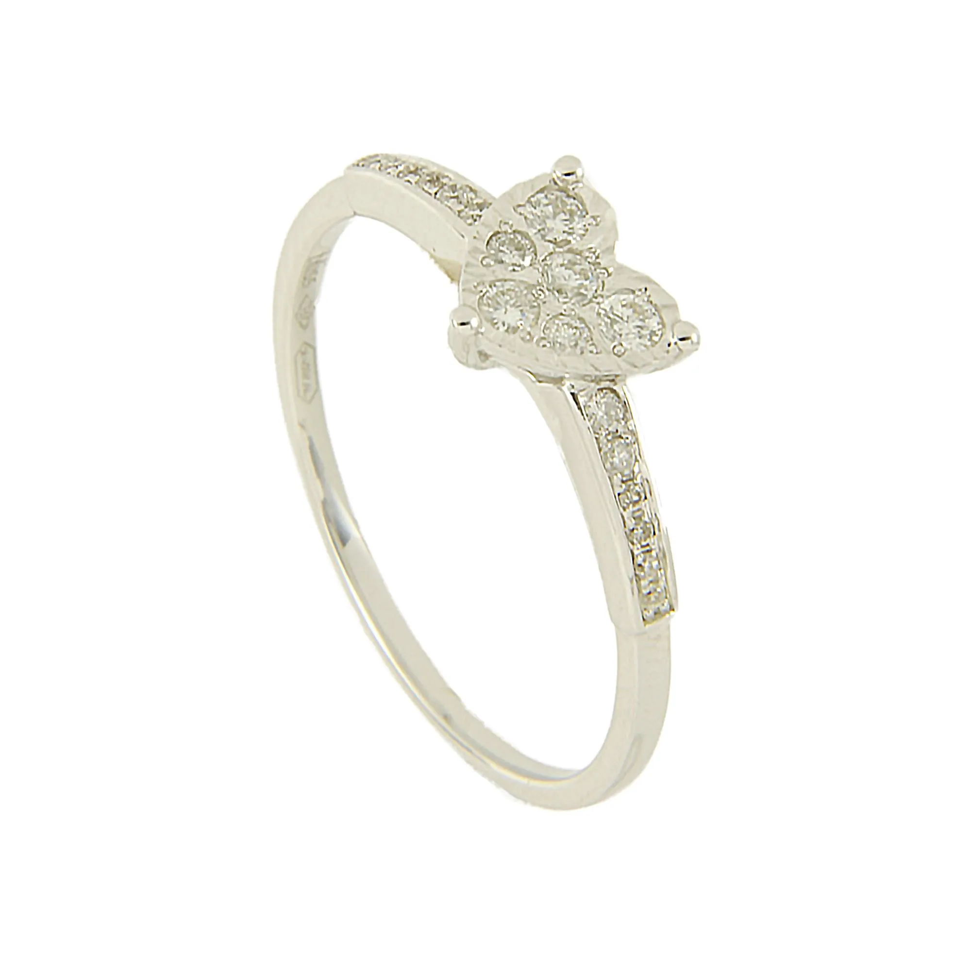 ANELLO IN ORO BIANCO E DIAMANTI CT 0,18 MIS 14