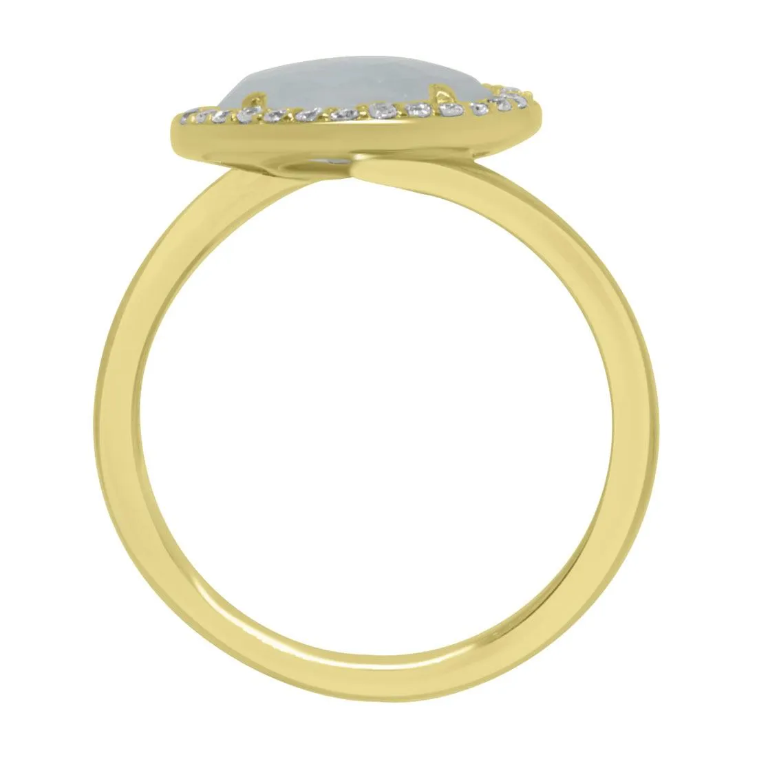anello in oro giallo con pietra azzurra misura 13