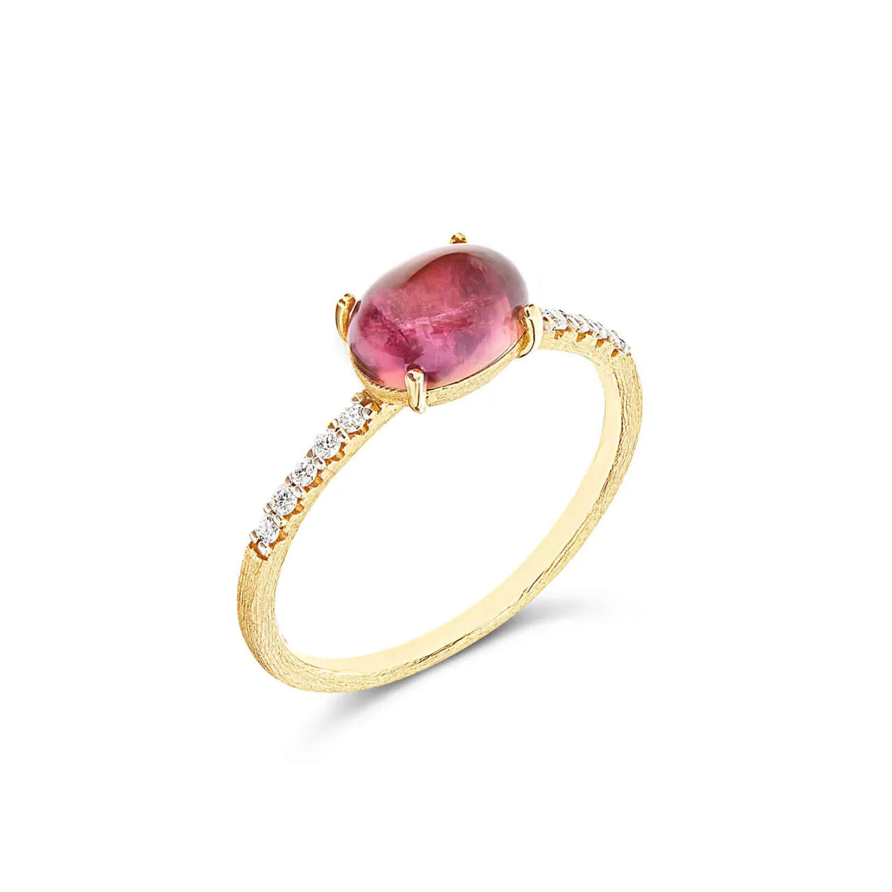 Anello NANIS “DANCING TOURMALINES” in oro, diamanti e tormalina rosa (modello medio) Ref. AS11-598