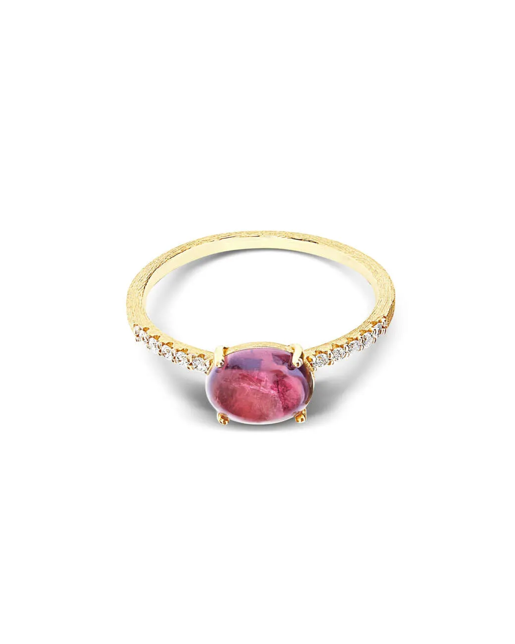 Anello NANIS “DANCING TOURMALINES” in oro, diamanti e tormalina rosa (modello medio) Ref. AS11-598