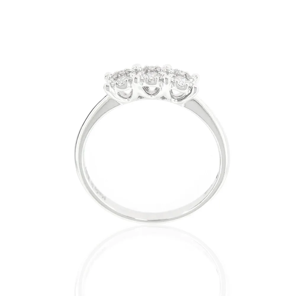 Anello Trilogy Multipietra in Oro Bianco e Diamanti Davite & Delucchi