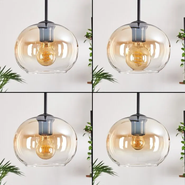 Apedo Lampadario a sospensione - Vetro Ambrato, Chiaro, 3-Luci