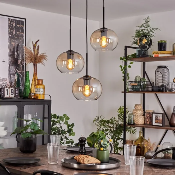 Apedo Lampadario a sospensione - Vetro Ambrato, Chiaro, 3-Luci