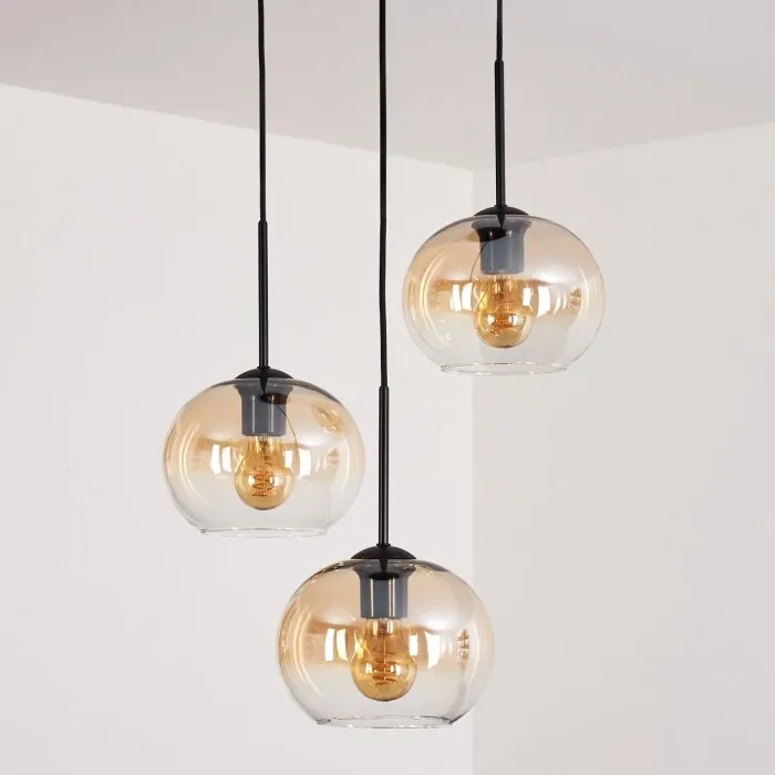 Apedo Lampadario a sospensione - Vetro Ambrato, Chiaro, 3-Luci