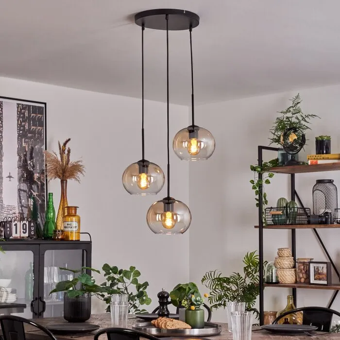 Apedo Lampadario a sospensione - Vetro Ambrato, Chiaro, 3-Luci