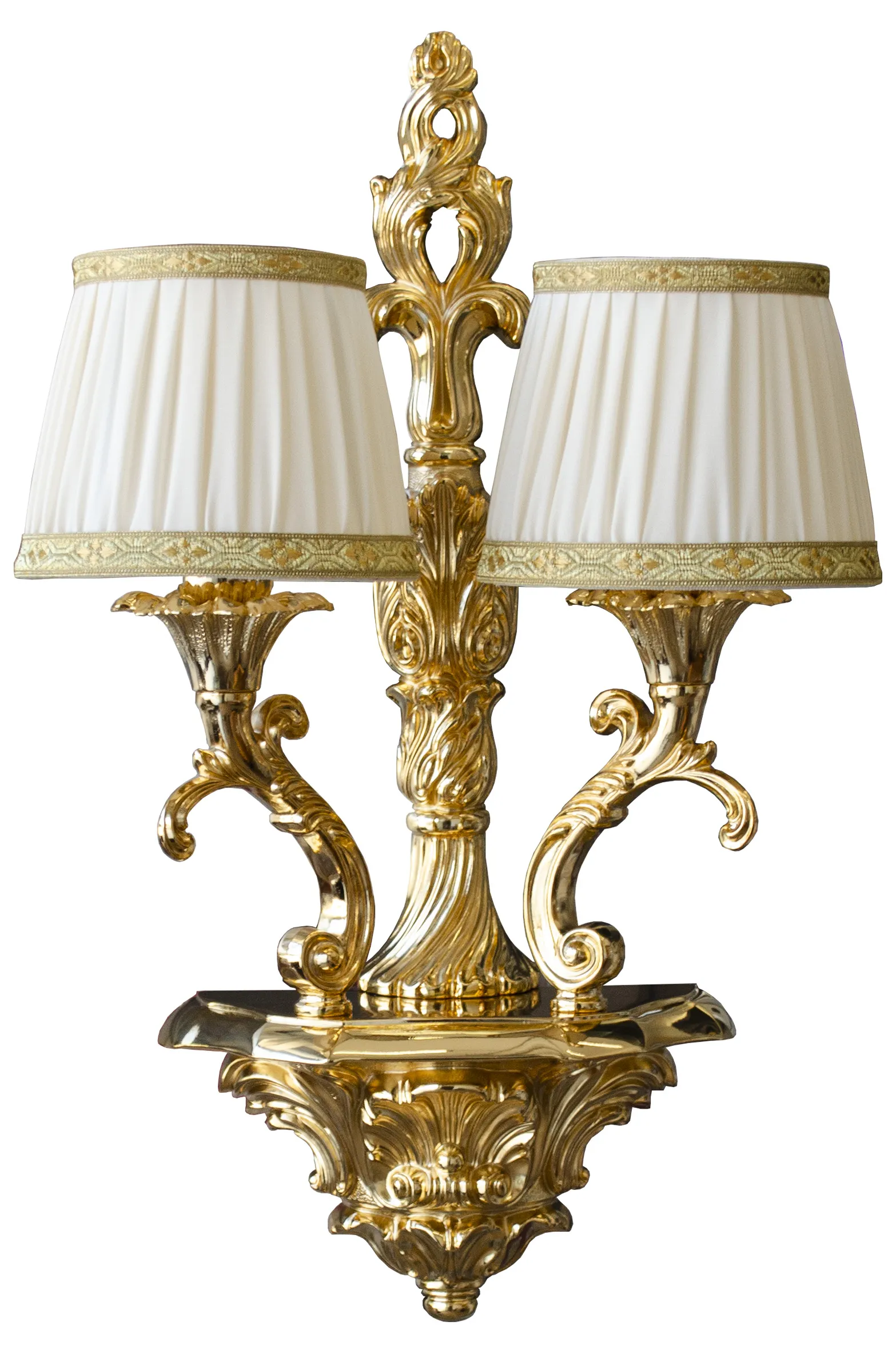 Applique 2 bracci in ottone classica con o senza paralume luce lampada da parete da muro