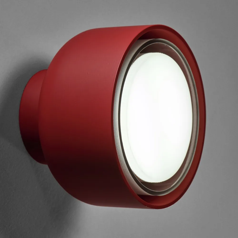 Applique Moderna Led Rosso Magenta Bottone Vivida Lampada Da Parete Soffitto