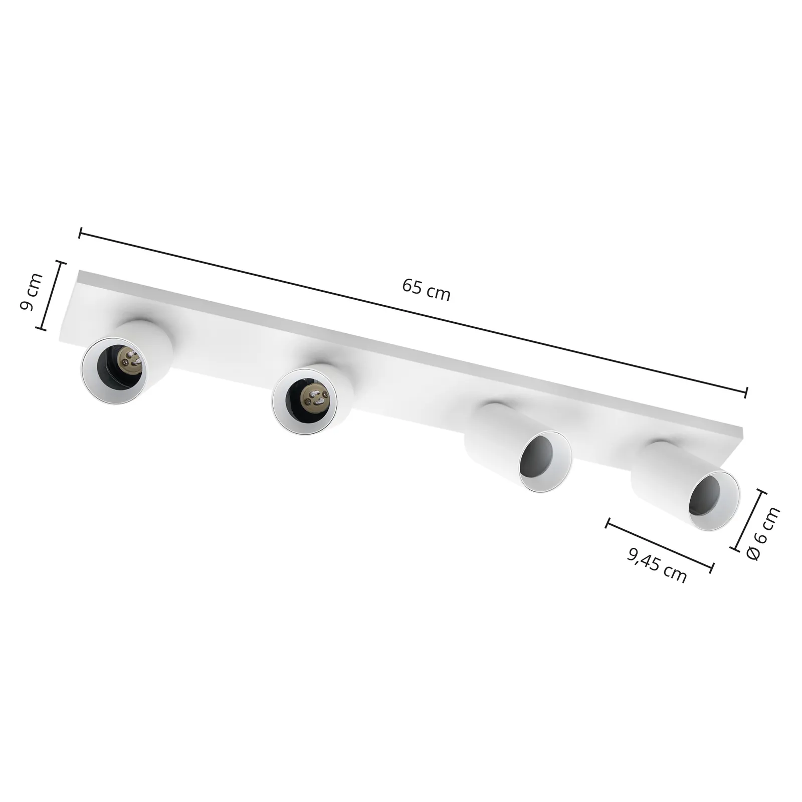Arcchio faretto Brinja, bianco, angolare, Ø 7 cm, a 4 luci, GU10