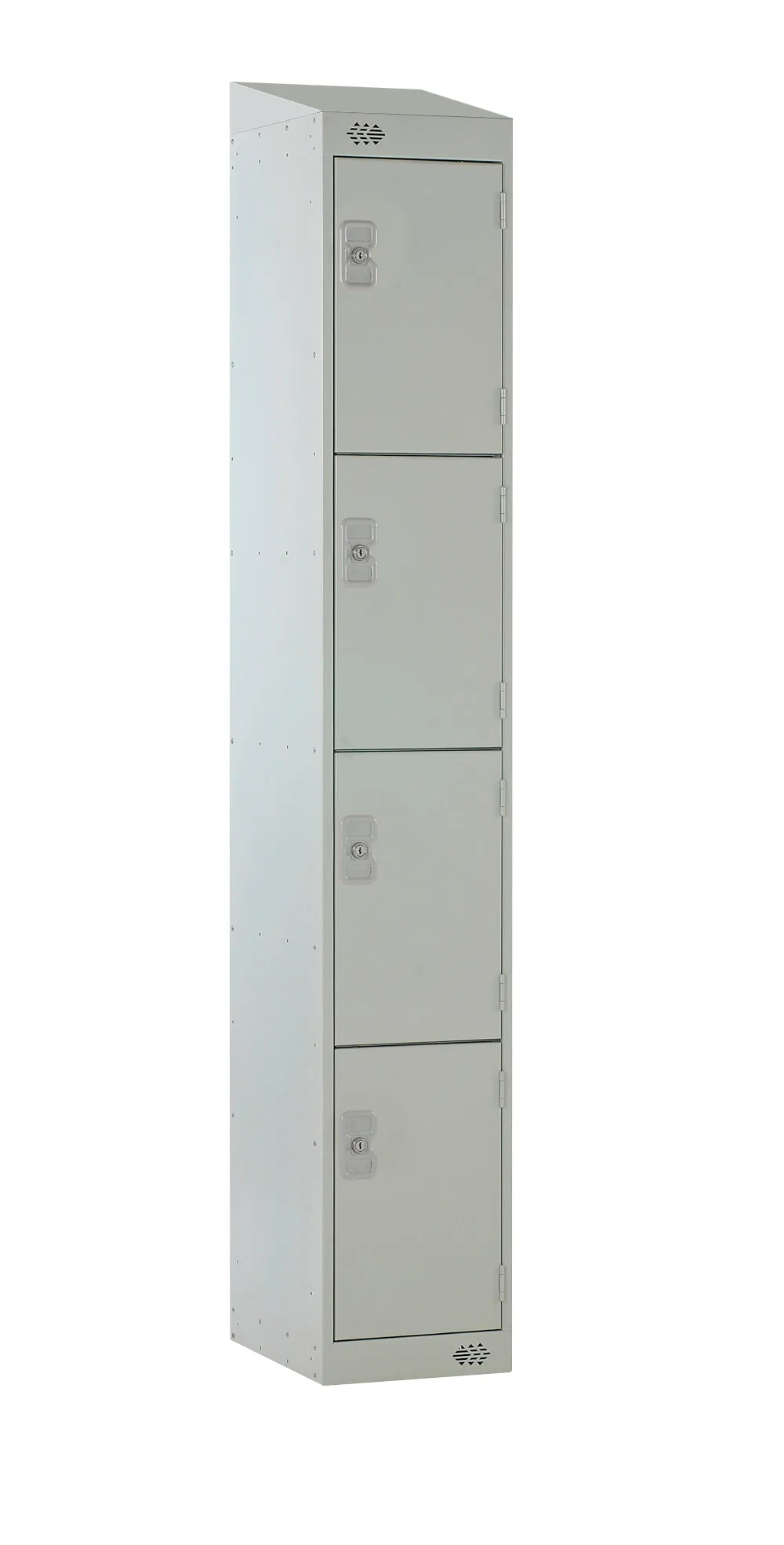 Armadietto Acciaio Grigio chiaro RS PRO 4 porta No, 1800 mm x 300 mm x 380mm