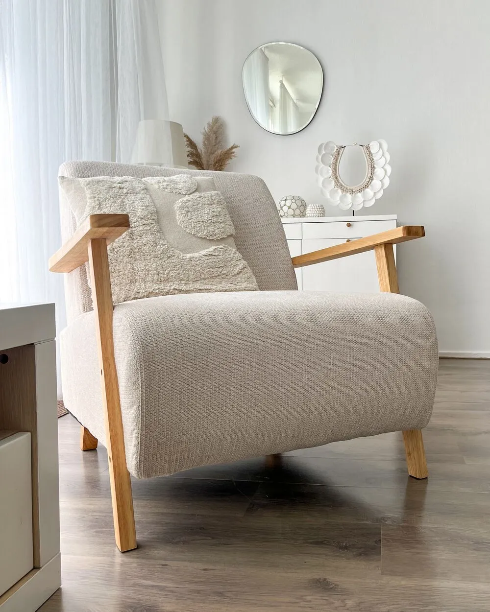 Armchair LESJA Fabric Light Beige