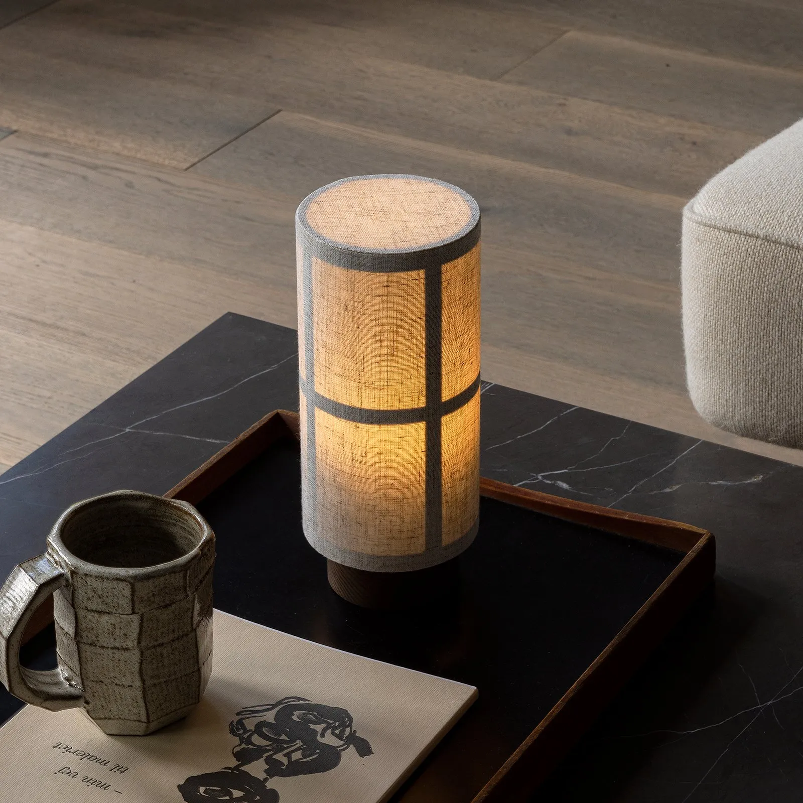 Audo Hashira lampada LED da tavolo accu, naturale
