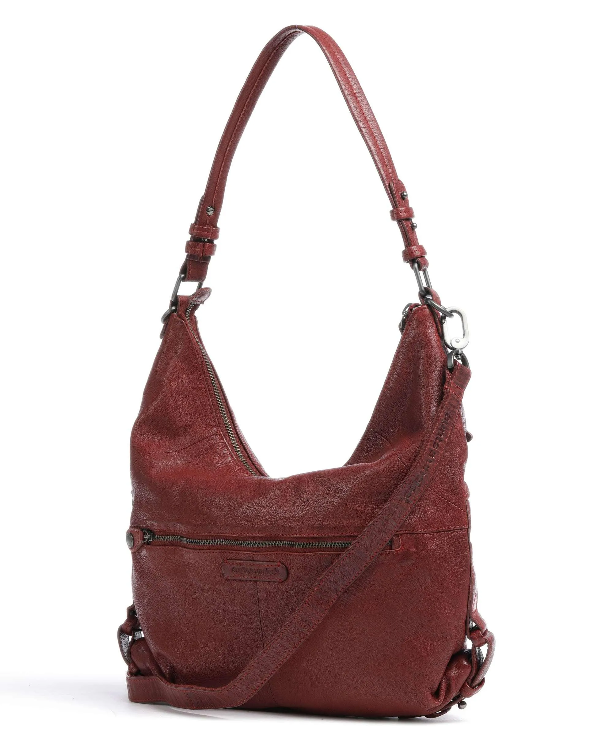  Aunts & Uncles Guerilla Gardeners June Borsa hobo pelle di vacchetta grana rosso scuro  