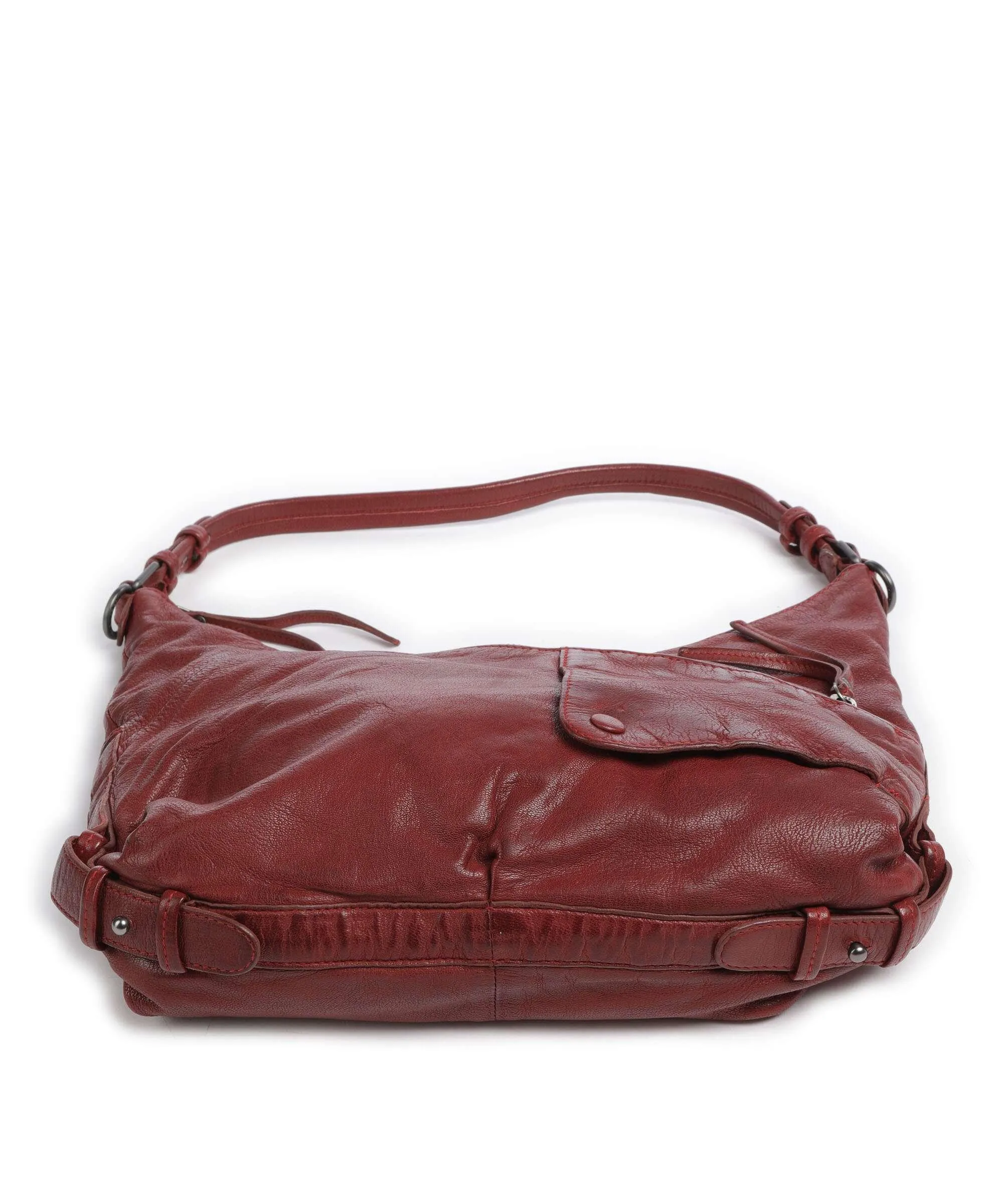  Aunts & Uncles Guerilla Gardeners June Borsa hobo pelle di vacchetta grana rosso scuro  