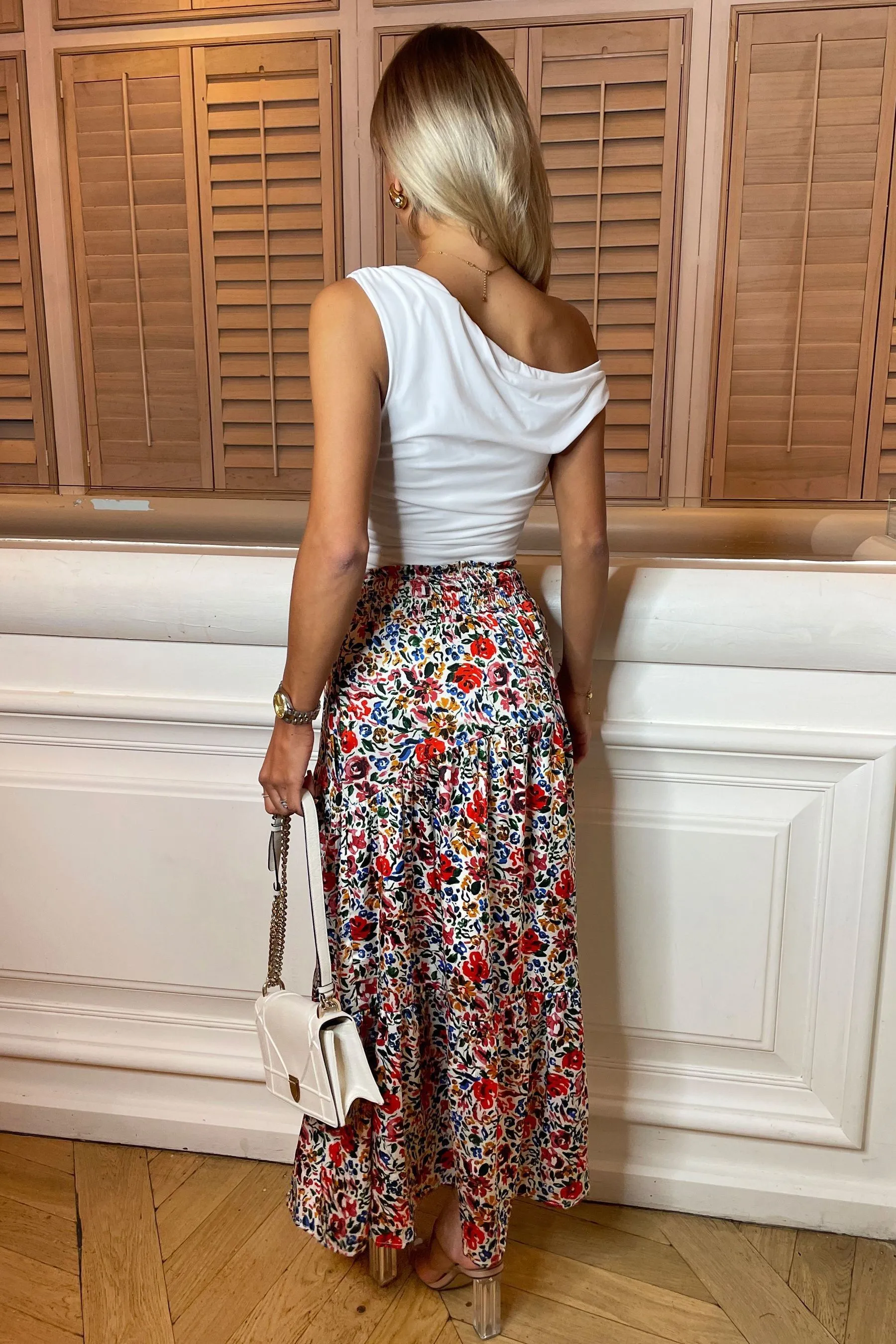 AX Paris Stampa arricciato - Gonna maxi in vita