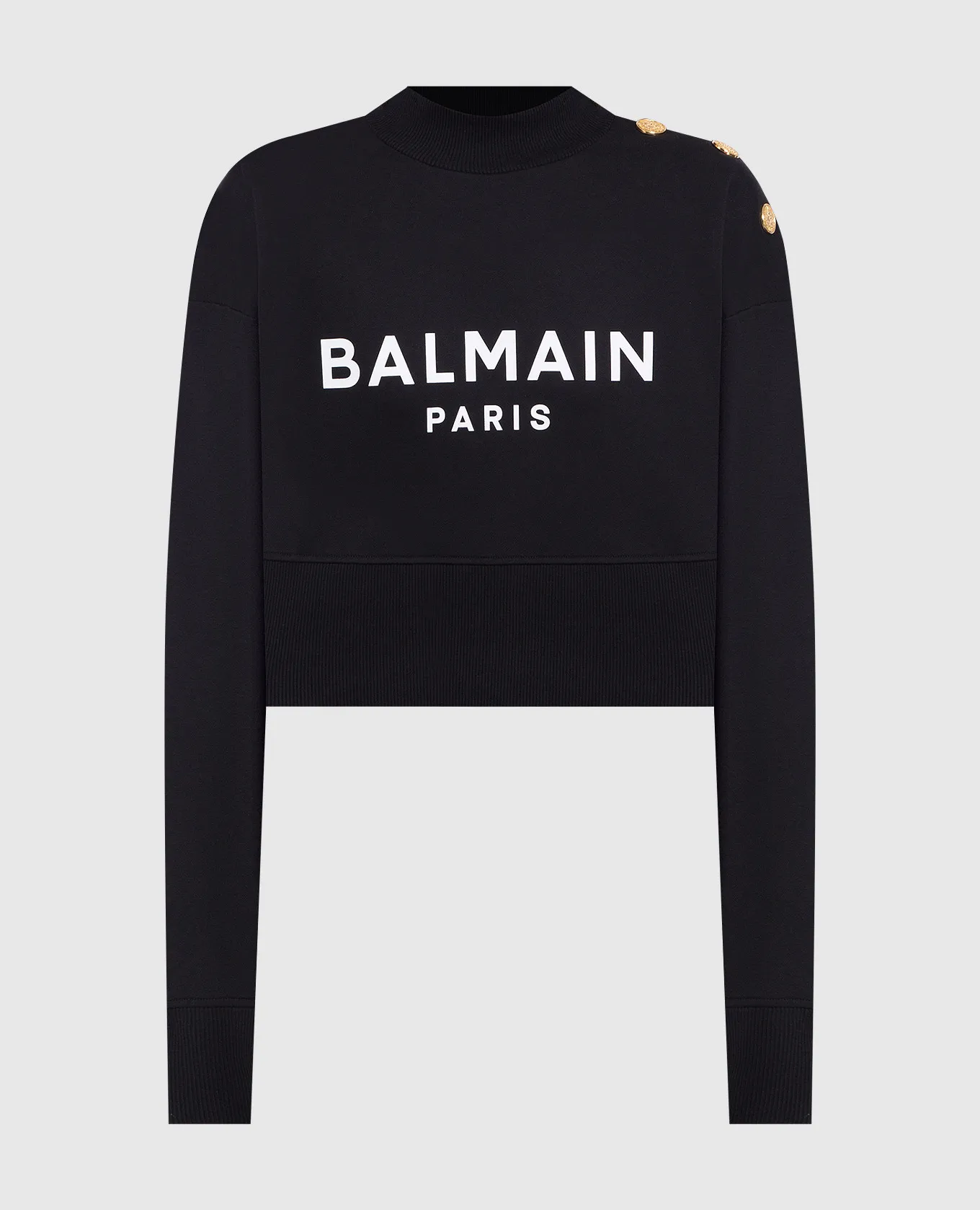 Balmain Felpa nera con logo BF1JO040BB02