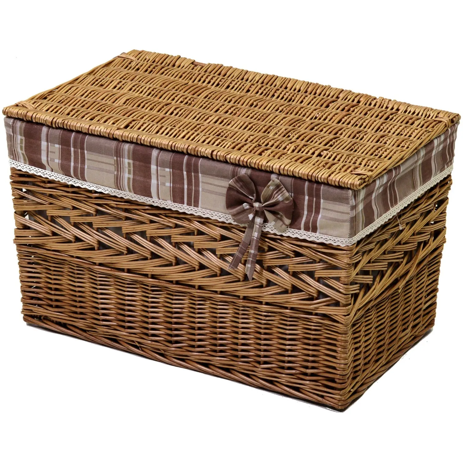Baule portabiancheria vimini caramello 80 cm x 50 cm x 50 cm