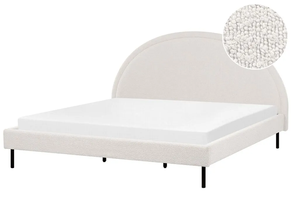 Bed Boucle MARGUT 180 x 200 cm (EU Super King) White