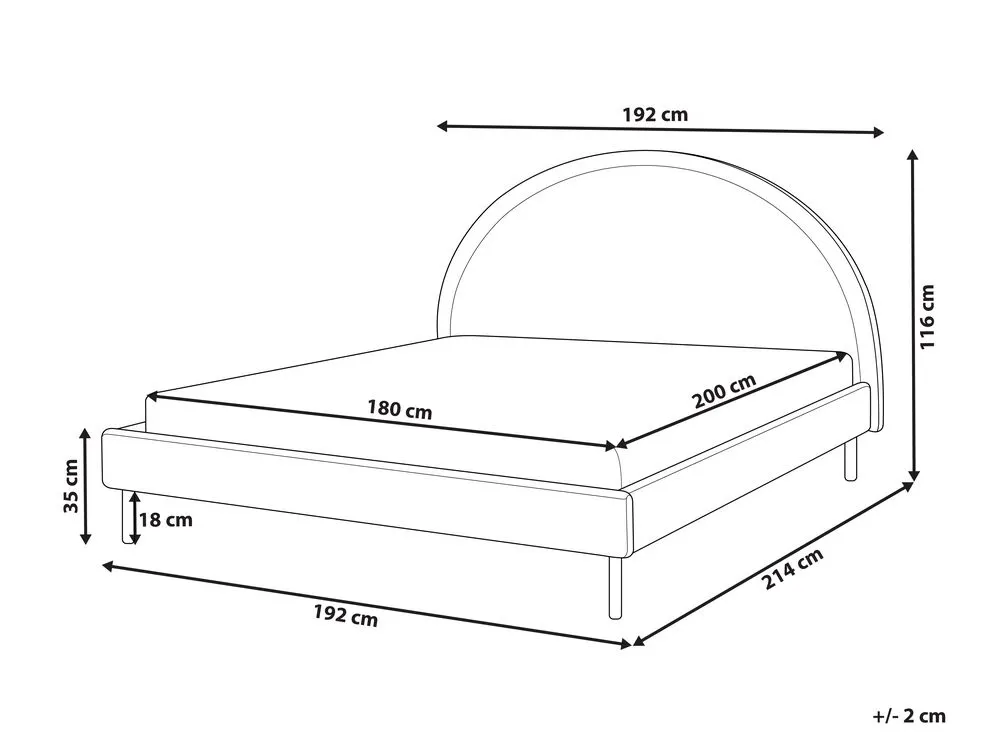 Bed Boucle MARGUT 180 x 200 cm (EU Super King) White