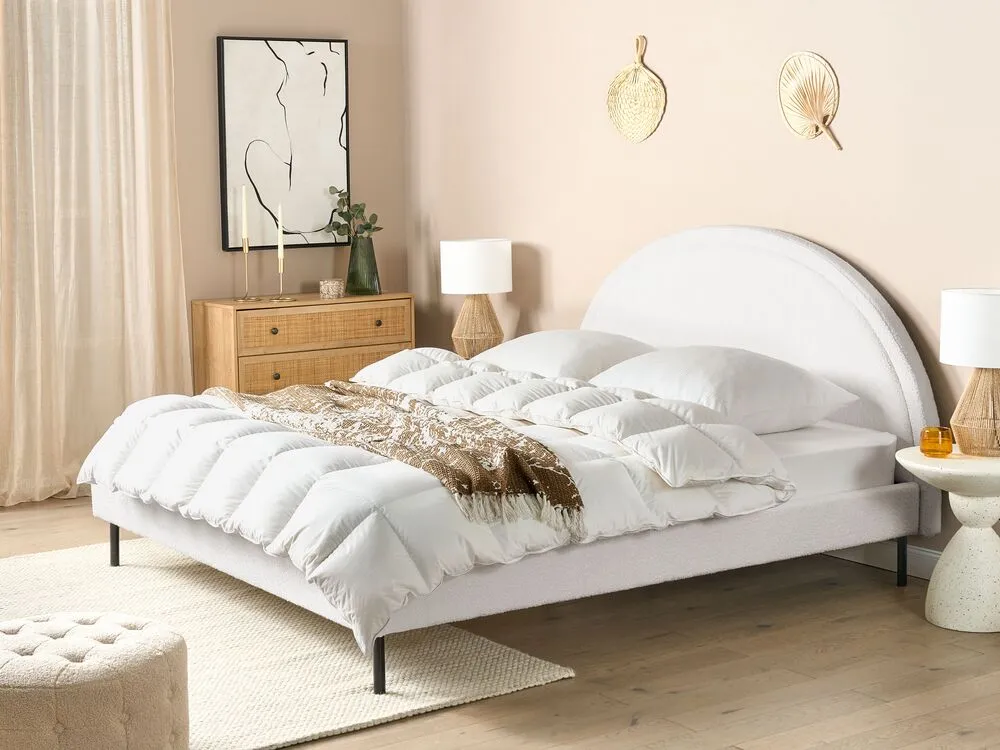 Bed Boucle MARGUT 180 x 200 cm (EU Super King) White