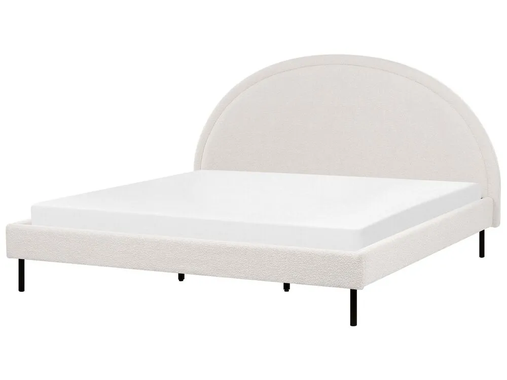 Bed Boucle MARGUT 180 x 200 cm (EU Super King) White