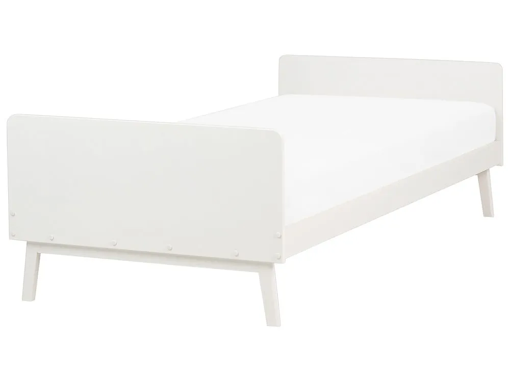 Bed Wood BONNAC 90 x 200 cm (EU Single) White