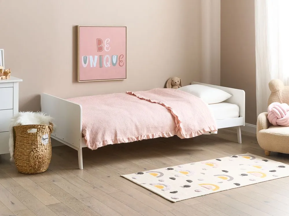 Bed Wood BONNAC 90 x 200 cm (EU Single) White