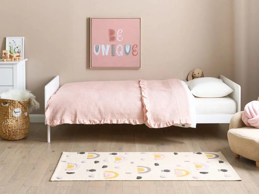 Bed Wood BONNAC 90 x 200 cm (EU Single) White
