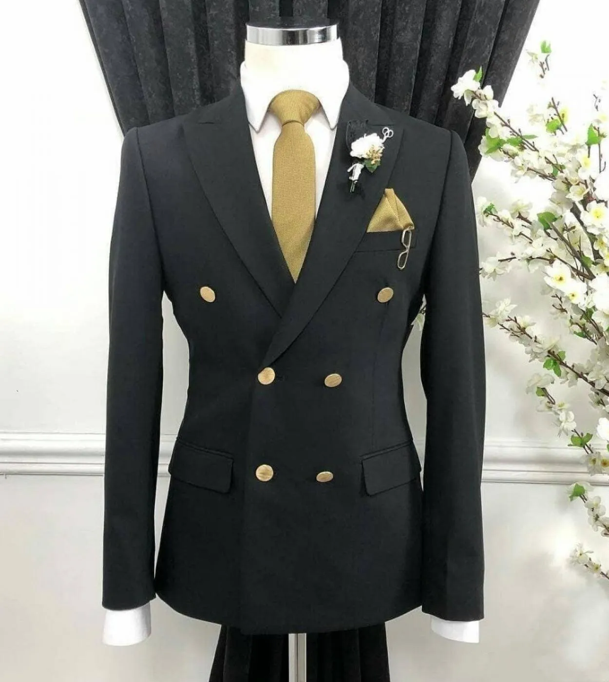 Bello doppio petto groomsmen picco risvolto smoking dello sposo abiti da uomo weddingpromdinner miglior uomo blazer jacketpant