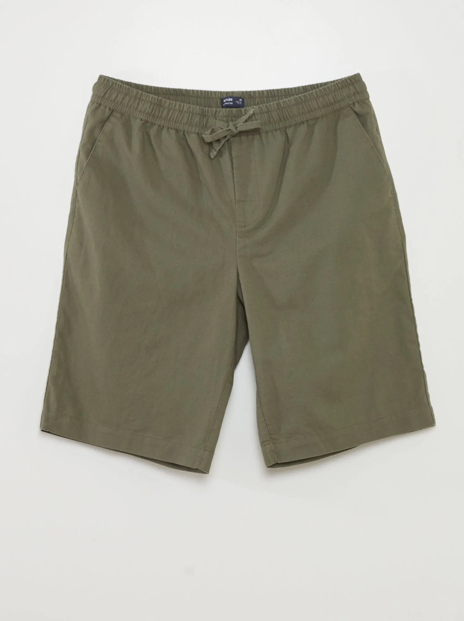 Bermuda chino larghi con lino - VERDE