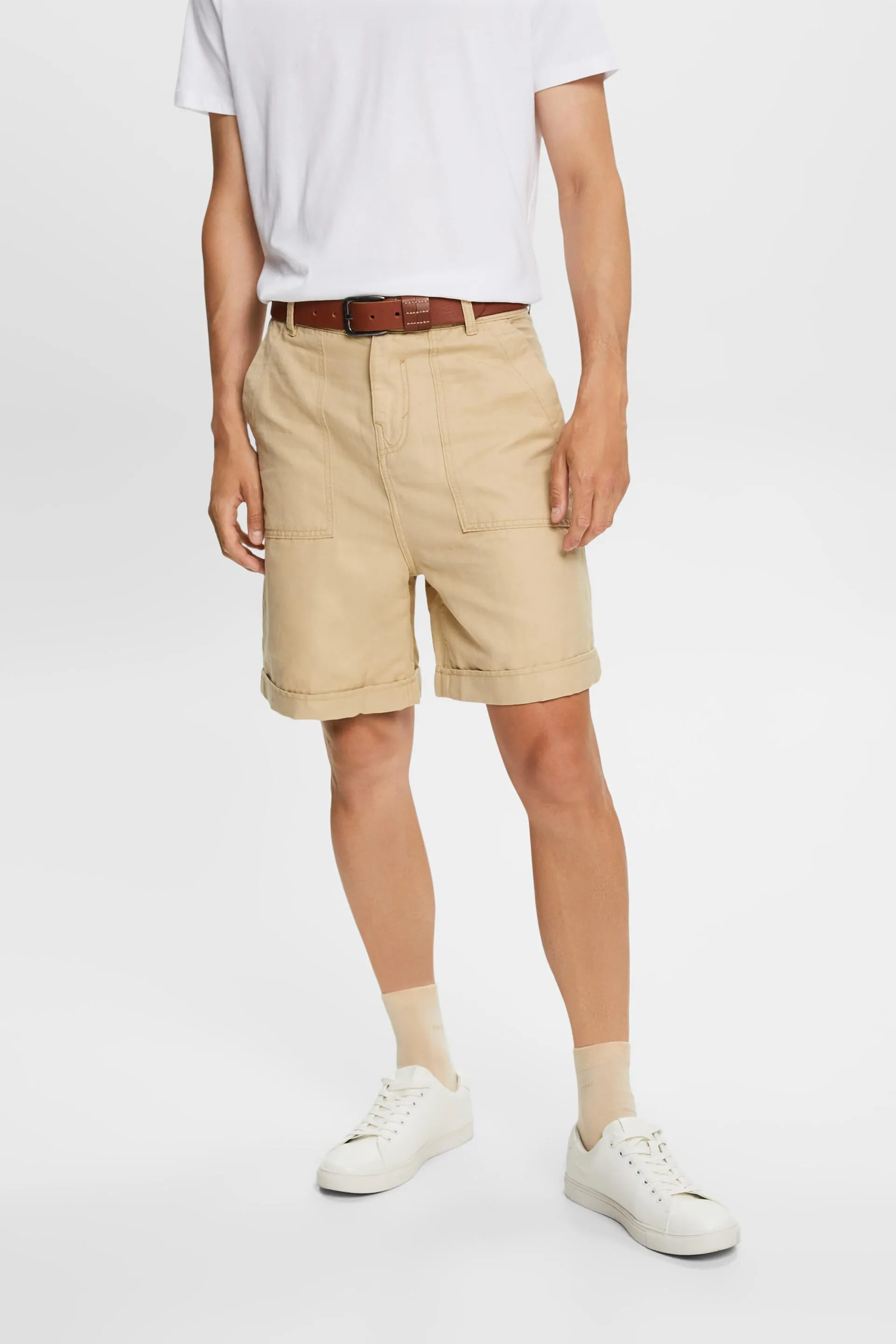 Bermuda in misto cotone e lino