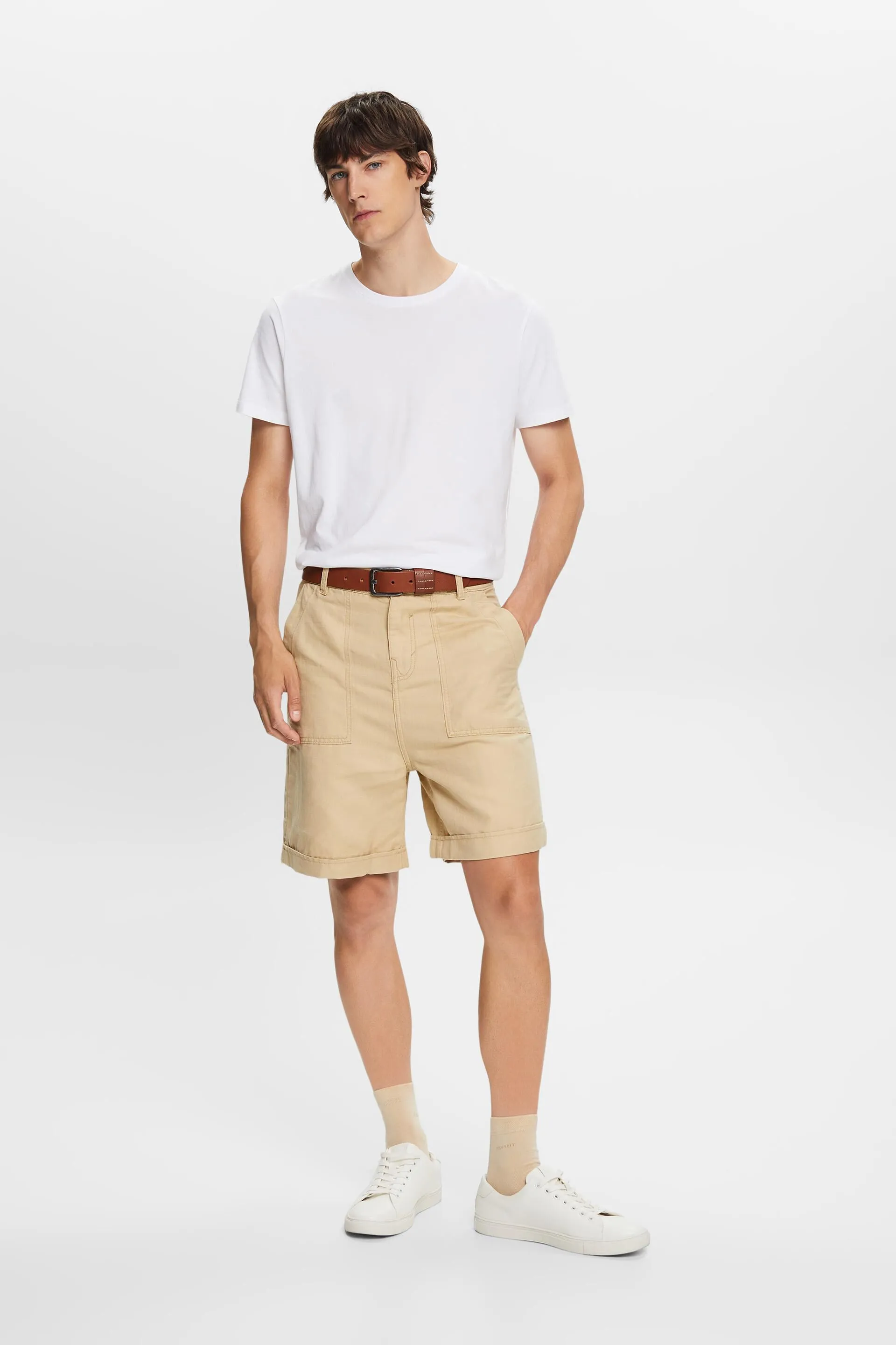 Bermuda in misto cotone e lino