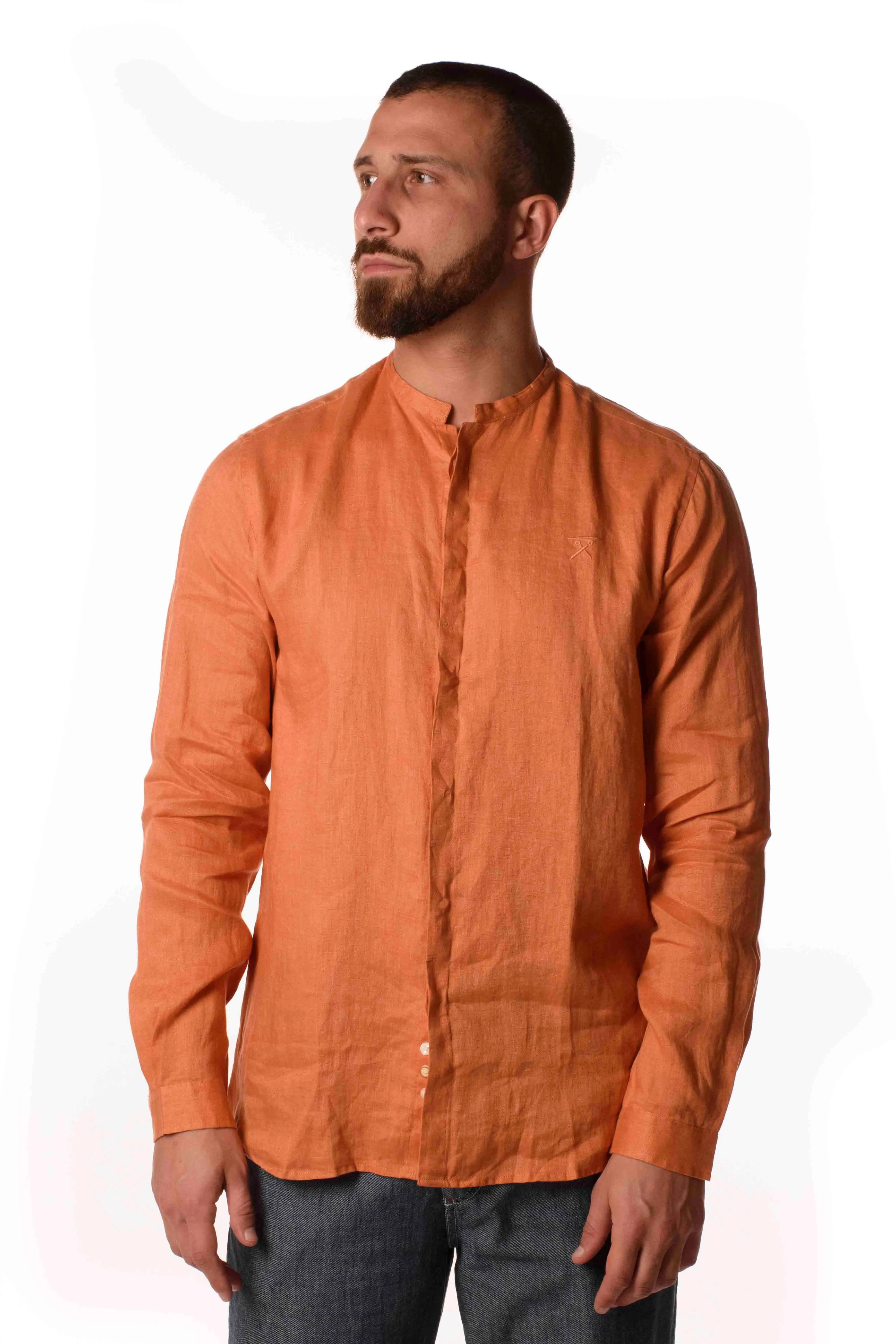 Berna Camicia Lino Coreana Uomo